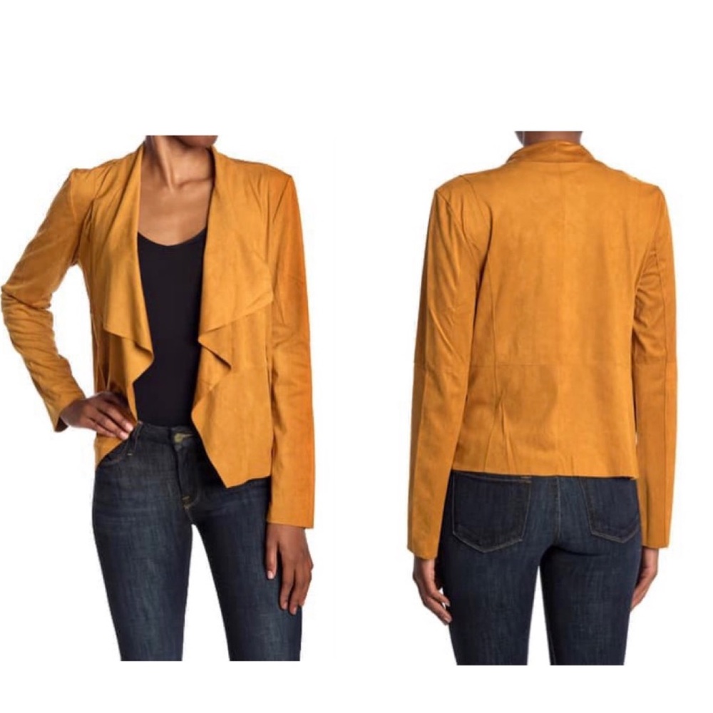 Faux Suede Drape Blazer